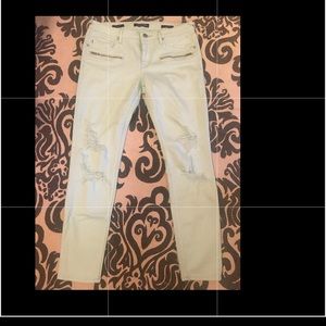 Vigoss cropped denim pants Turquoise distressed